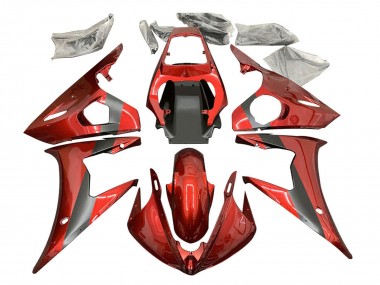 Carenado Moto Yamaha YZF R6 2003-2004 - Rojo Negro Mate