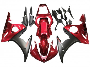 Carenado Moto Yamaha YZF 600 R6 2005 - Rojo Negro Mate