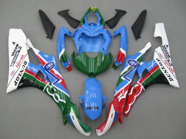 Carenados Moto Yamaha YZF 600 R6 2006-2007 - Azul Verde Blanco Rojo Dunlop Michelin Motul