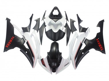 Carenados Moto Yamaha YZF 600 R6 2008-2016 - Blanco Negro Mate Rojo Calcomanías