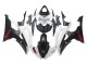 Carenados Moto Yamaha YZF 600 R6 2008-2016 - Blanco Negro Mate Rojo Calcomanías