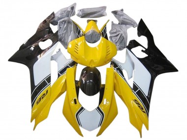Carenados Moto Yamaha YZF 600 R6 2017-2023 - Blanco Amarillo Negro Brillante