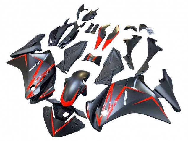 Carenados Moto Honda CBR250RR 2011-2015 - Negro Mate Rojo Raya