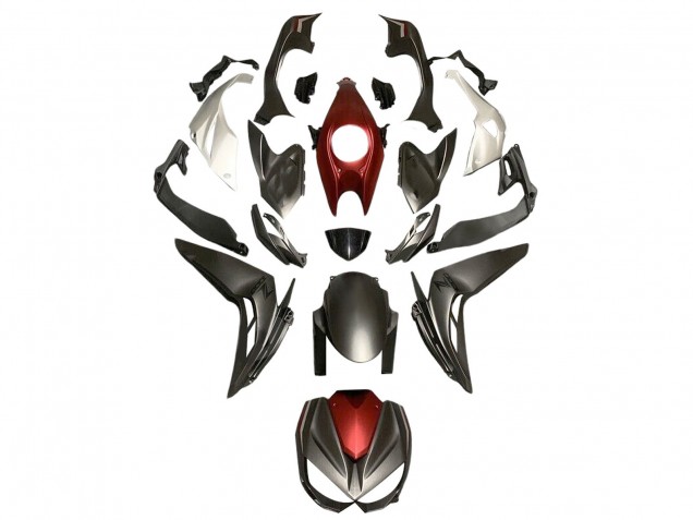 Carenados Moto Kawasaki Z1000 2014-2019 - Plata Rojo Negro Mate