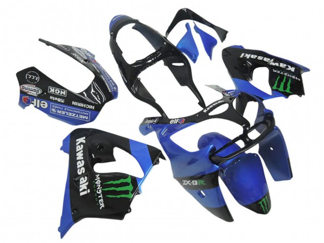 Carenados Moto Kawasaki ZX12R 2002-2006 - Azul Negro Verde Blanco Elf Monstruo
