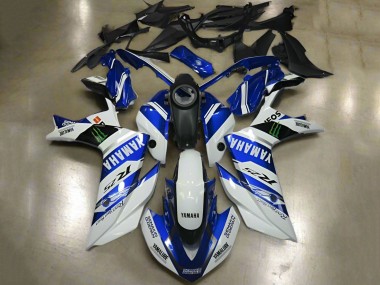 Carenados Moto Yamaha YZF R3/R25 2015-2018 - Blanco Azul Yamalube ENEOS Monstruo