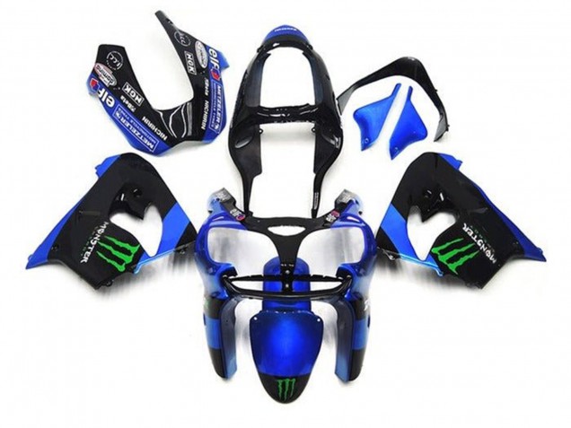 Carenados Moto Kawasaki ZX9R 2002-2003 - Azul Negro Verde Monstruo