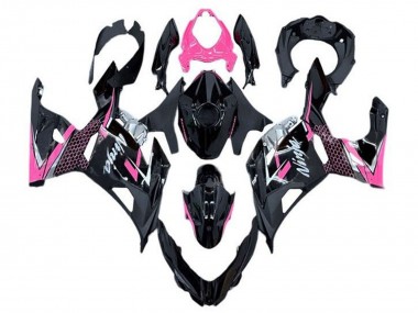 Carenado Moto Kawasaki Ninja 400 2018-2024 - Negro Brillante Rosa Blanco