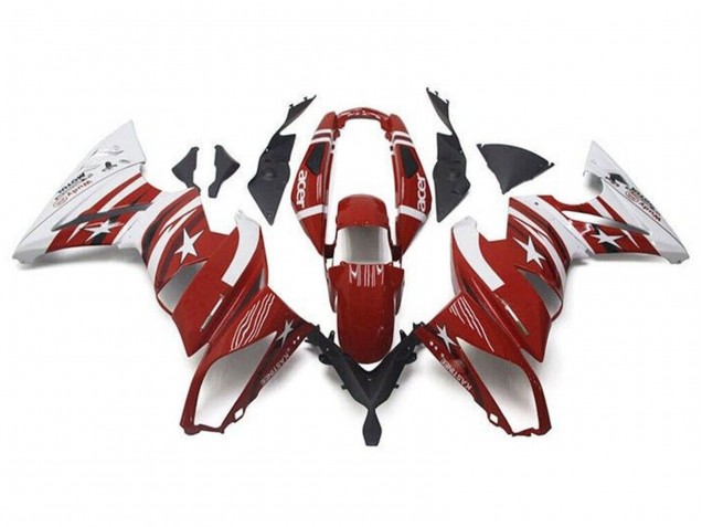Carenados Moto Kawasaki Ninja 650 EX650 2009-2011 - Rojo Blanco Estrella Acer