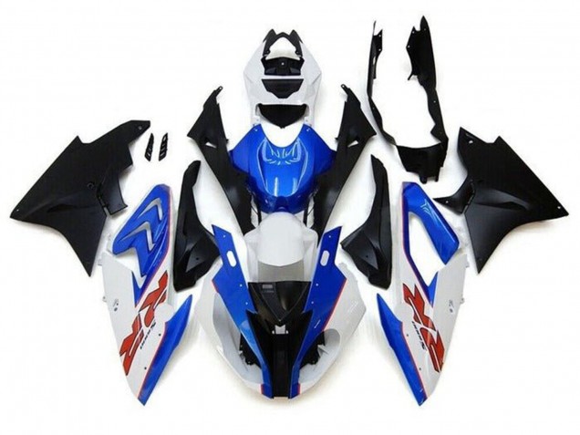 Carenados Moto BMW S1000RR 2017-2018 - Blanco Azul Negro Mate Pinstripe RR