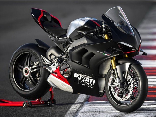 Carenados Moto Ducati Panigale V4 V4S 2022-2024 - Negro Mate Plata Rojo