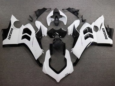 Carenados Moto Ducati Panigale V4 V4S 2020-2021 - Blanco Brillante Negro Brillante