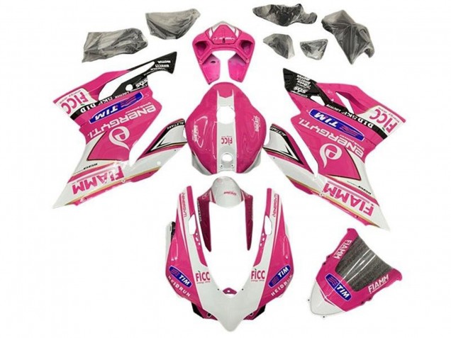 Carenados Moto Ducati Panigale 899/1199 2011-2014 - Rosa Blanco Negro Brillante Fiamm