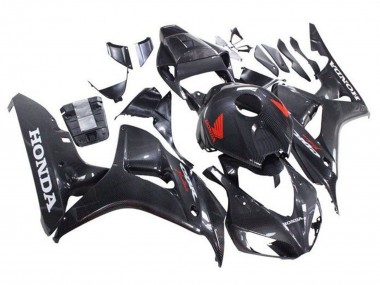 Carenados Moto Honda CBR1000RR 2006-2007 - Falso FibraCarbono Rojo Blanco