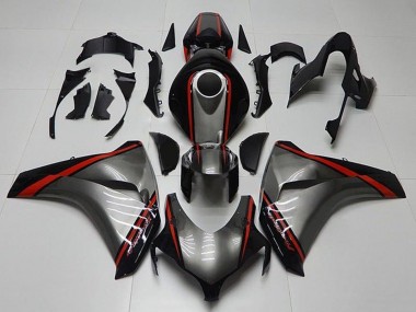 Carenados Moto Honda CBR1000RR 2008-2011 - Gris Rojo Negro Brillante Raya