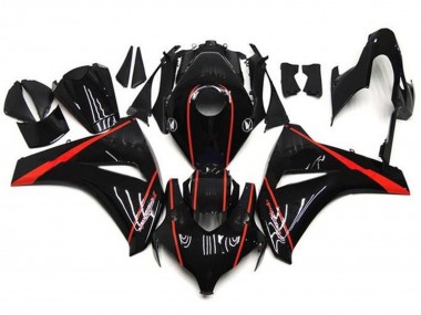 Carenados Moto Honda CBR1000RR 2008-2011 - Negro Brillante Rojo Raya