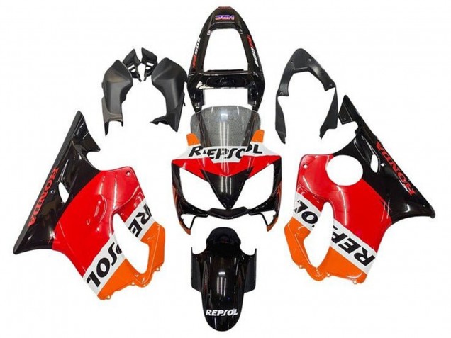 Carenado Moto Honda CBR600 F4i 2001-2003 - Naranja Blanco Rojo Negro Brillante Repsol