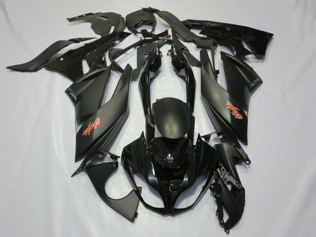 Carenados Moto Kawasaki ZX6R 2007-2008 - Negro Mate Negro Rojo