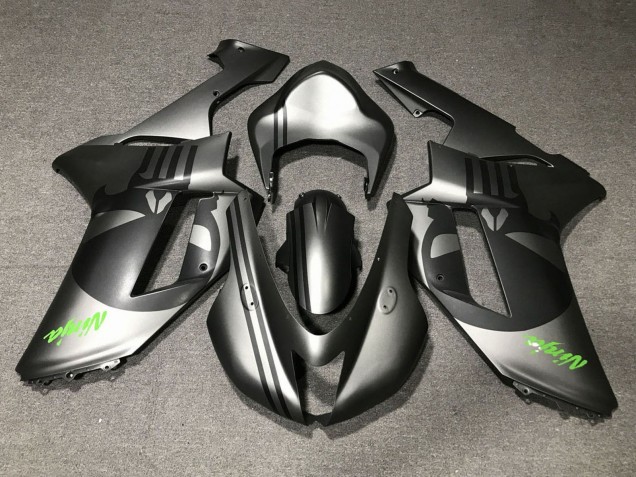 Carenados Moto Kawasaki ZX6R 2007-2008 - Plata Mate Negro Mate Cráneo