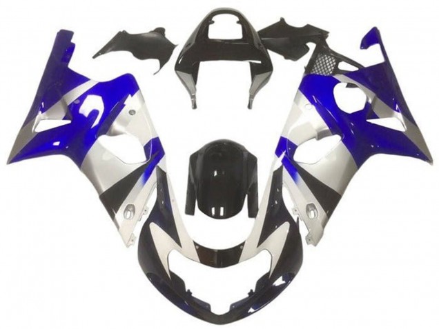 Carenados Moto Suzuki GSXR1000 2000-2002 - Plata Azul Negro Brillante