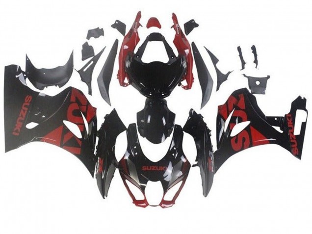 Carenados Moto Suzuki GSXR1000 2017-2024 - Negro Rojo Oscuro