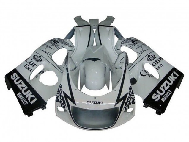 Carenados Moto Suzuki GSXR 600 / GSXR 750 1996-2000 - Blanco Negro Tribal Corona