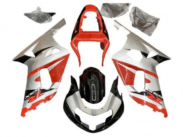 Carenados Moto Suzuki GSXR 600 / GSXR 750 2001-2003 - Plata Rojo Negro Brillante