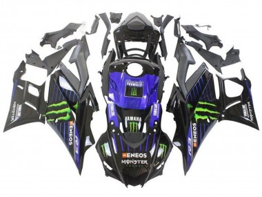 Carenados Moto Yamaha YZF R3/R25 2019-2021 - Azul Negro Brillante Verde ENEOS Monstruo