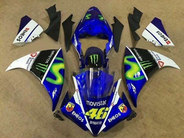 Carenados Moto Yamaha YZF 1000 R1 2009-2011 - Azul Blanco Negro Verde MoviStar Monstruo