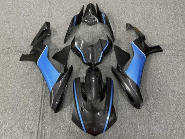 Carenados Moto Yamaha YZF 1000 R1 2015-2019 - Falso FibraCarbono Azul Claro