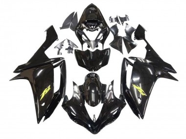 Carenados Moto Yamaha YZF 1000 R1 2007-2008 - Negro Brillante Oro Calcomanía
