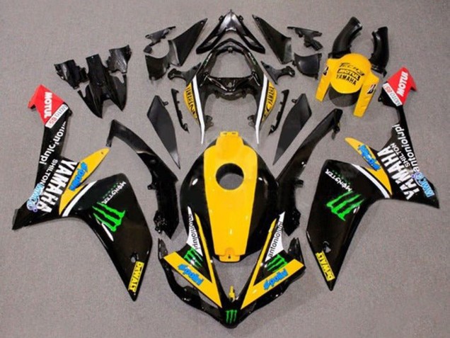 Carenados Moto Yamaha YZF 1000 R1 2007-2008 - Amarillo Blanco Negro Verde Monstruo Dewalt