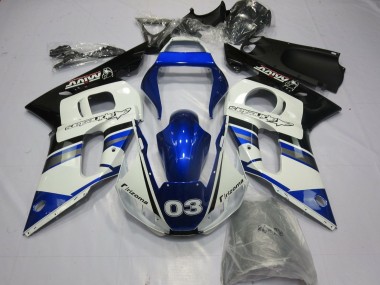 Carenados Moto Yamaha YZF R6 1998-2002 - Blanco Azul Negro Brillante Rizoma 03