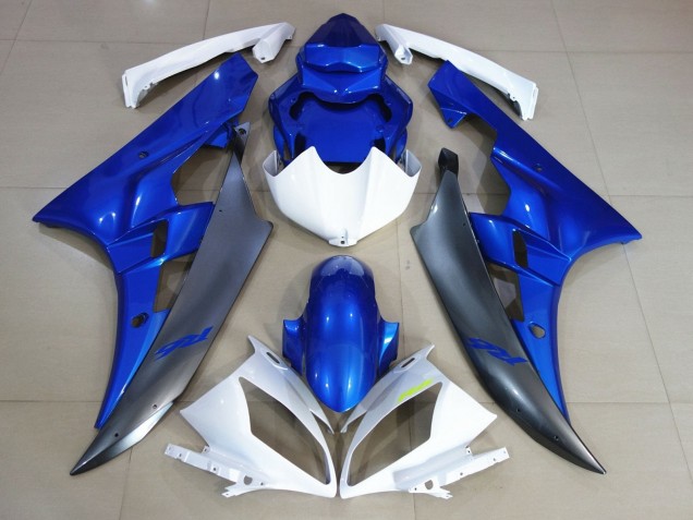 Carenados Moto Yamaha YZF R6 2006-2007 - Blanco Azul Negro Mate
