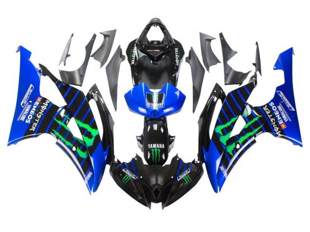 Carenados Moto Yamaha YZF R6 2008-2016 - Azul Negro Verde Monstruo ENEOS Yamalube