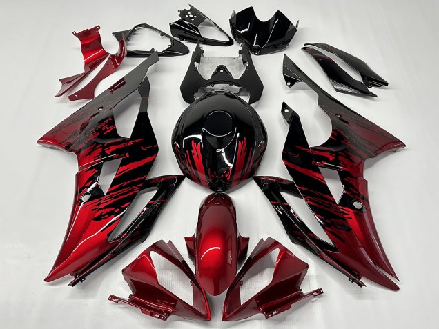 Carenados Moto Yamaha YZF R6 2008-2016 - Rojo Negro Brillante Fade