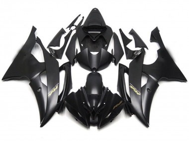 Carenados Moto Yamaha YZF R6 2008-2016 - Negro Mate Oro Calcomanías