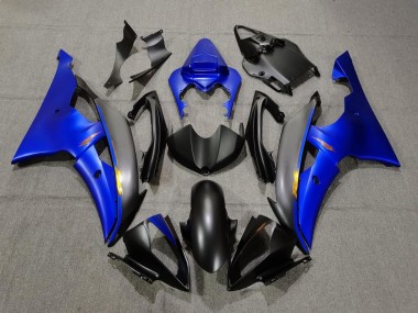 Carenados Moto Yamaha YZF R6 2008-2016 - Azul Negro Mate Amarillo Calcomanías