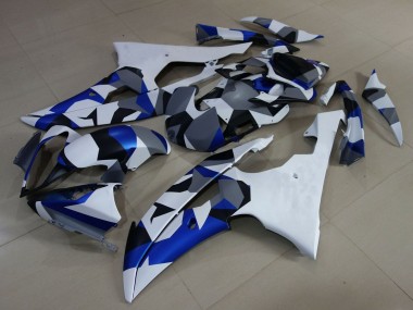 Carenados Moto Yamaha YZF R6 2008-2016 - Blanco Azul Gris Camouflage