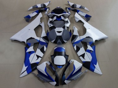 Carenados Moto Yamaha YZF R6 2008-2016 - Blanco Azul Gris Camouflage