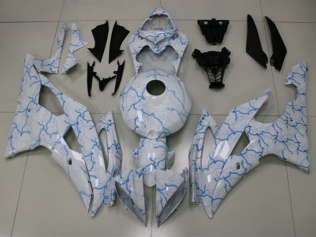Carenados Moto Yamaha YZF R6 2008-2016 - Blanco Azul Claro Iluminación