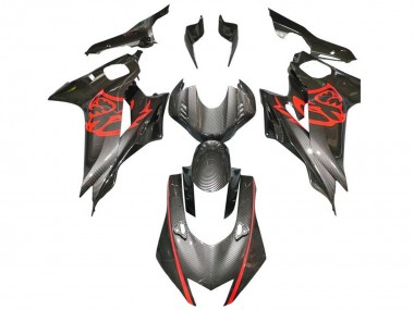 Carenados Moto Yamaha YZF R6 2017-2023 - Rojo Negro Falso FibraCarbono