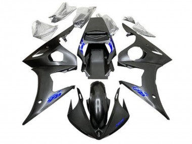 Carenados Moto Yamaha YZF R6 2005 - Negro Mate Azul