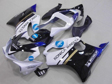 Carenados Moto Honda CBR600 F4i 2001-2003 - Blanco Azul Negro Brillante Konica Minolta