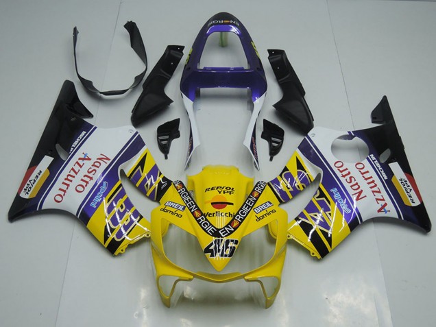 Carenados Moto Honda CBR600 F4i 2001-2003 - Amarillo Blanco Azul Negro Rojo Nastro Azzurro