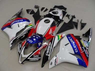Carenados Moto Honda CBR600RR 2009-2012 - Blanco Rojo Azul Negro Brillante EuroBet Lee Estrella
