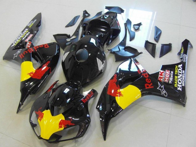 Carenados Moto Honda CBR1000RR 2006-2007 - Negro Brillante Amarillo Rojo Bull