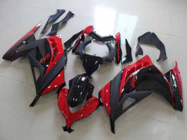 Carenados Moto Kawasaki ZX300R 2013-2018 - Rojo Negro Brillante Negro Mate