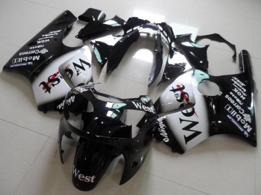 Carenados Moto Kawasaki ZX12R 2000-2001 - Negro Brillante Blanco West