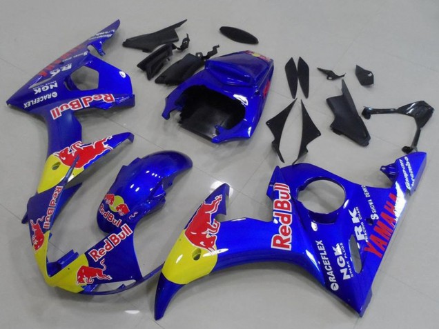 Carenados Moto Yamaha YZF R6 2003-2004 - Azul Amarillo Rojo Bull